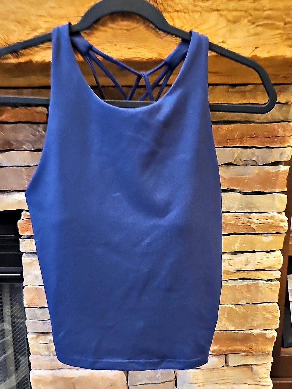 Fabletics Strappy Built-In Bra Tank Strappy Tank in Blue Size Medium NWT